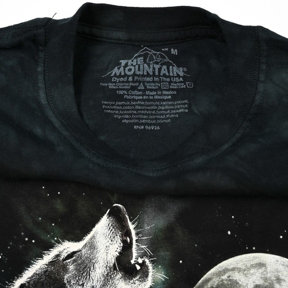 The Mountain Shirt Men's Medium Wolves Full Moon Tie Dye Graphic Tee USA Nature - Picture 7 of 8